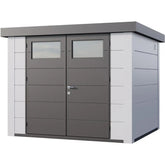 Abri en acier galvanisé blanc 6,4m² avec double porte Eleganto 2724 Telluria Ma boutique